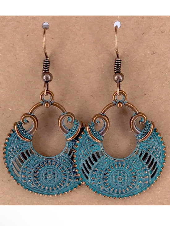 Fashion Jewelry Jewelry - Bohemian Turquoise and Bronze Tone Earrings boho Fashion Jewelry